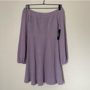 NWT Lulu's Flare Enough Lavender Off-the-Shoulder Skater Dress Small